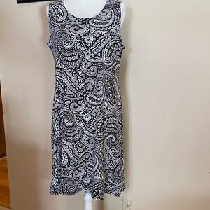 Studio Works Black and White Paisley Midi Dress